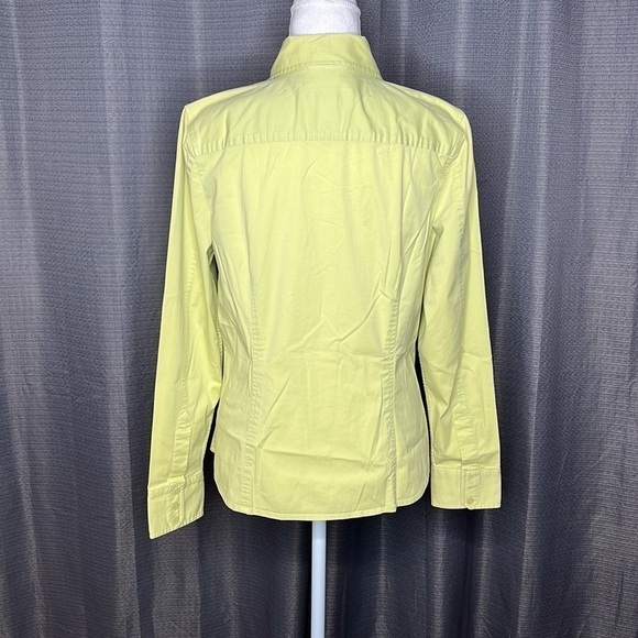TALBOTS STRETCH SMALL LIME GREEN BUTTON FRONT SHIRT - Picture 4 of 6